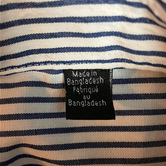 U.S. Polo Association Mens Long Sleeve‎ Button Down White Blue Striped Shirt M - Picture 5 of 8